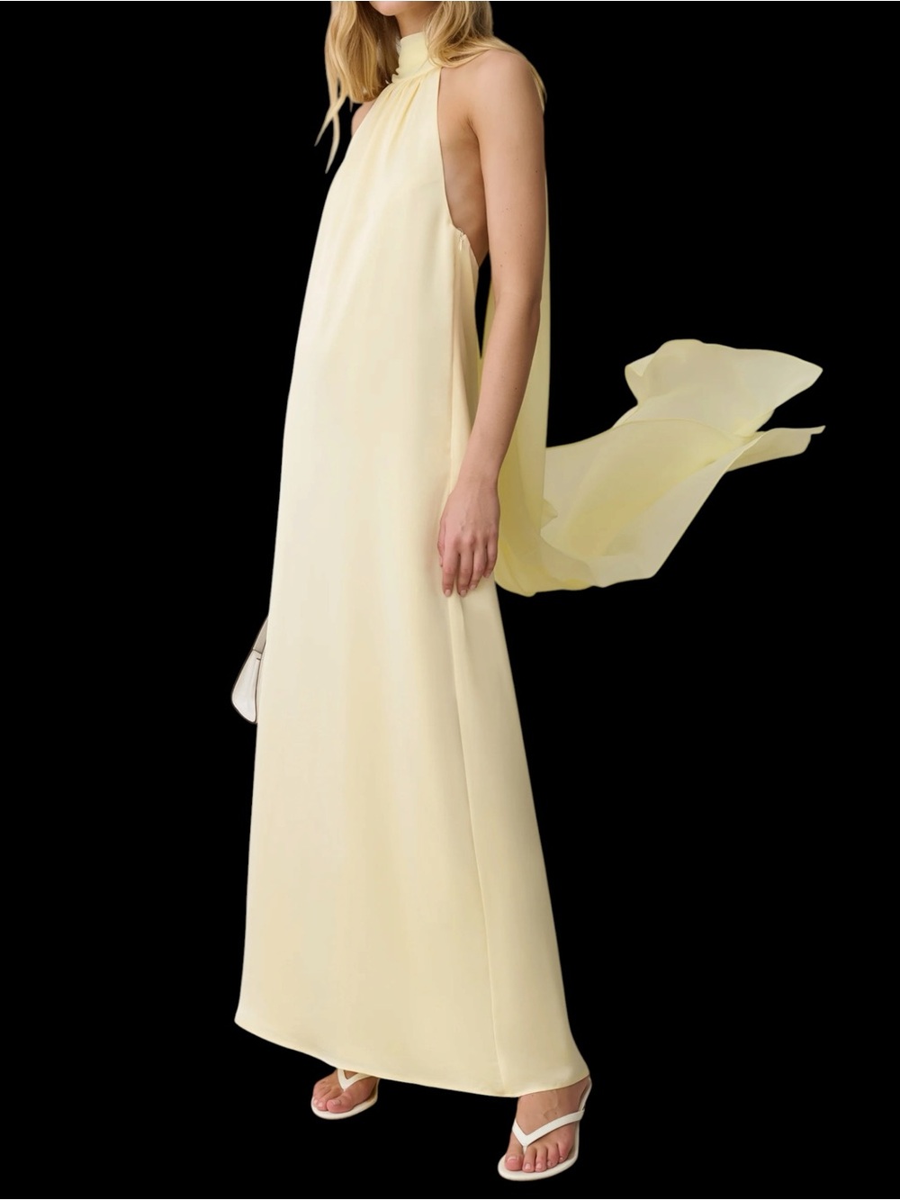 Few Moda o.p.t. Alessia Dress Sleeveless High-Neck Maxi Butter Yellow Neck Scarf